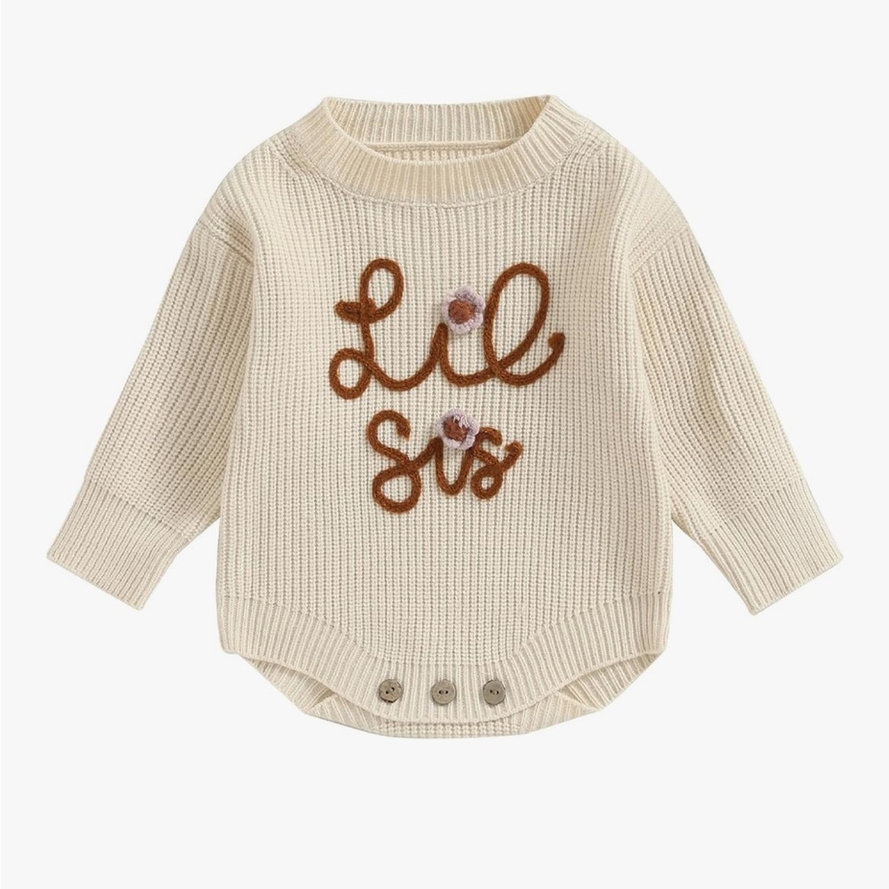EUC worn once “lil sis” sweater onesie